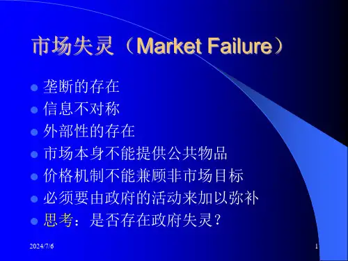 市场失灵与政府规制