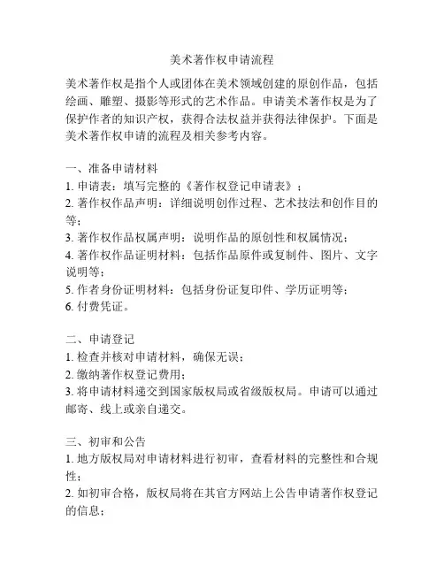 美术著作权申请流程