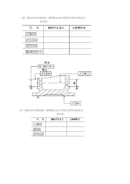 形位公差基本概念试题