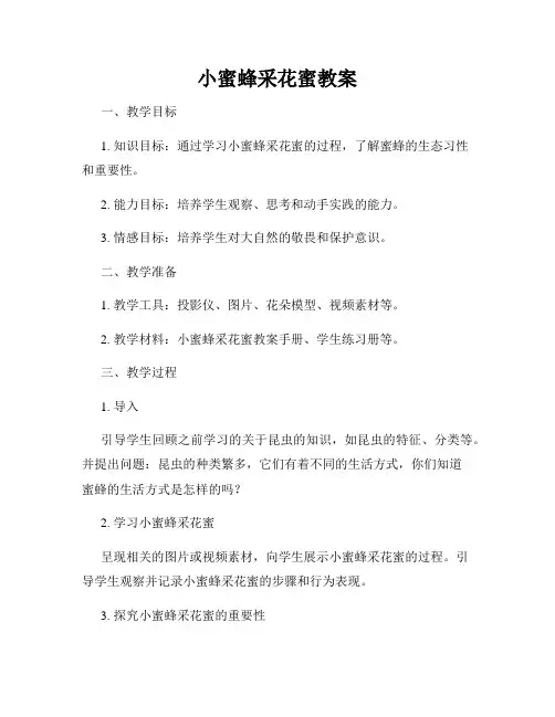 小蜜蜂采花蜜教案