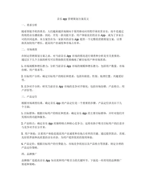 音乐app营销策划方案范文