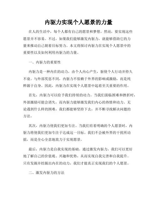 内驱力实现个人愿景的力量