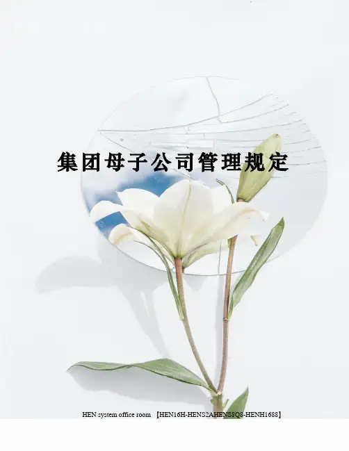 集团母子公司管理规定完整版