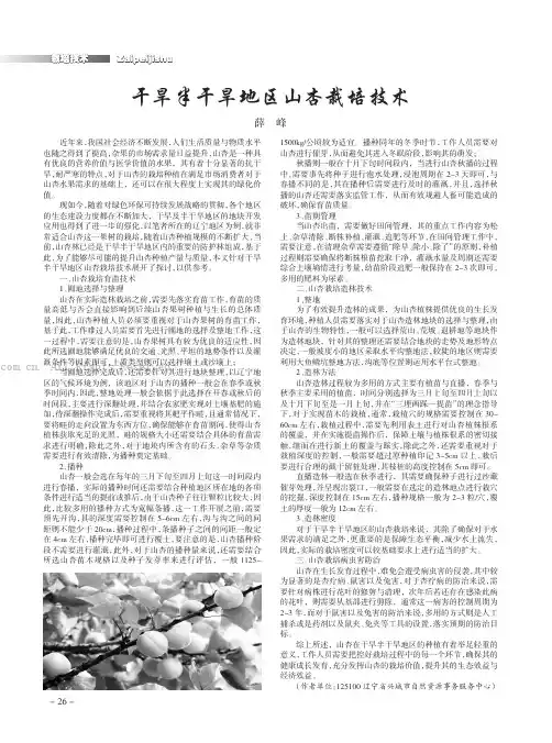 干旱半干旱地区山杏栽培技术