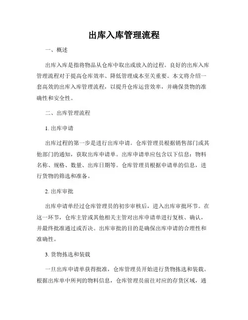 出库入库管理流程
