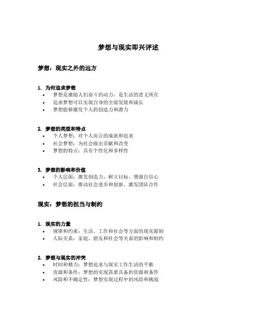 梦想与现实即兴评述
