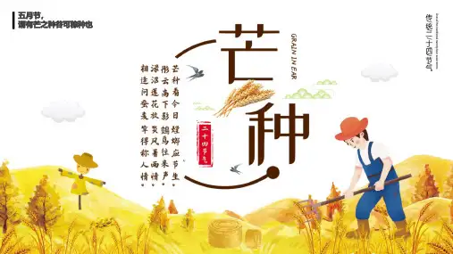 芒种：二十四节气主题班会PPT课件