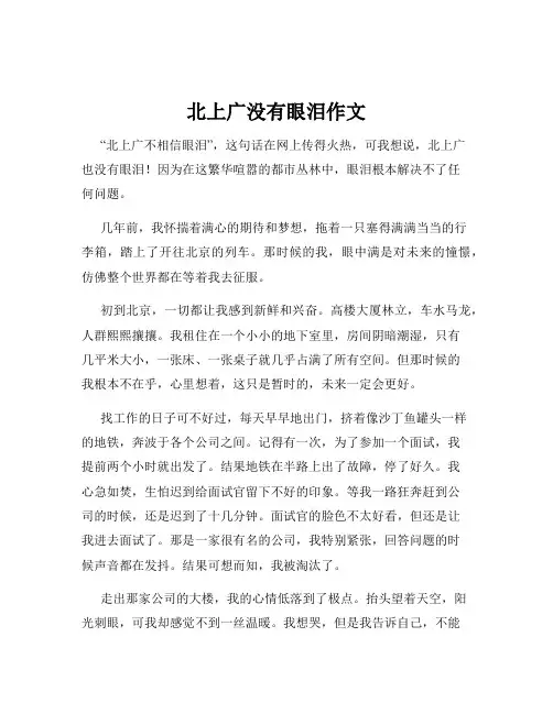 北上广没有眼泪作文