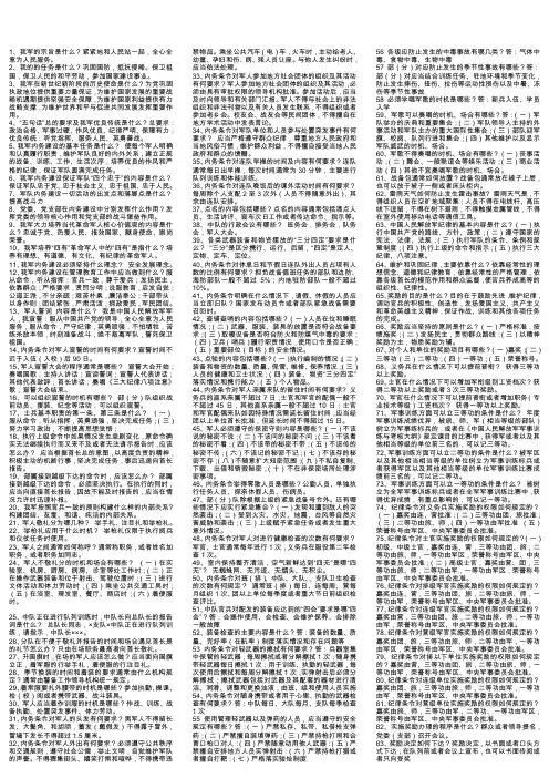 条令条例竞赛题