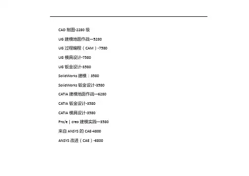 模具设计培训班价格表