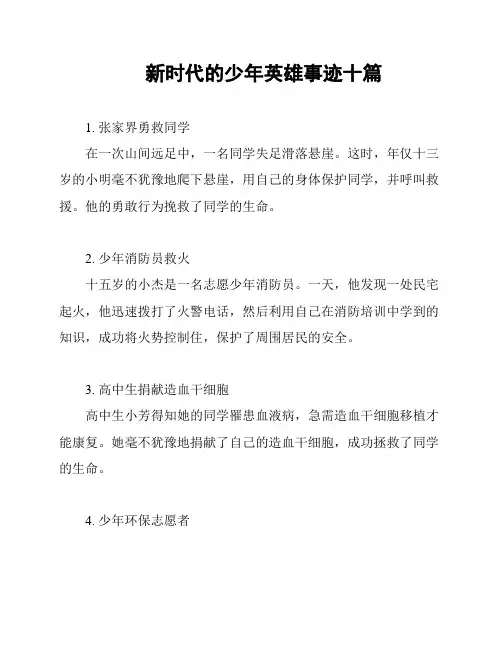 新时代的少年英雄事迹十篇