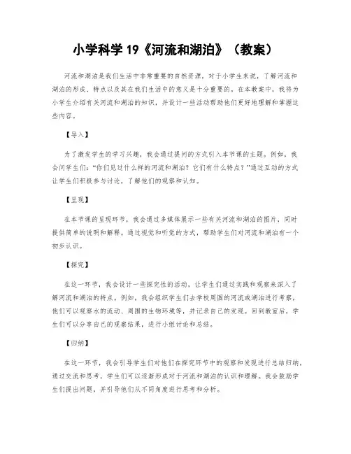 小学科学19《河流和湖泊》(教案)