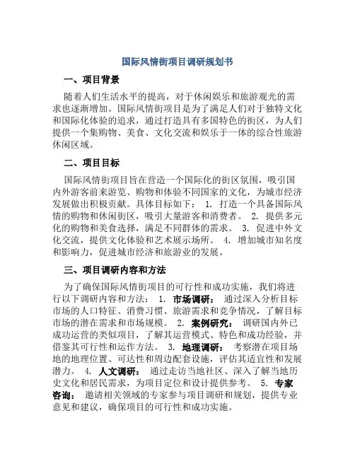国际风情街项目调研规划书