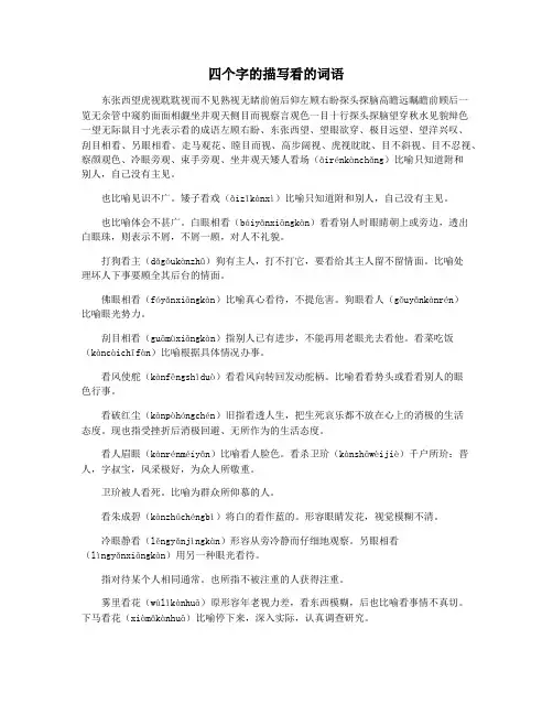 四个字的描写看的词语