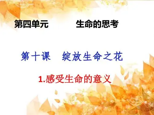 人教版《道德与法治》七年级上册 10.1 感受生命的意义 课件(共18张PPT)