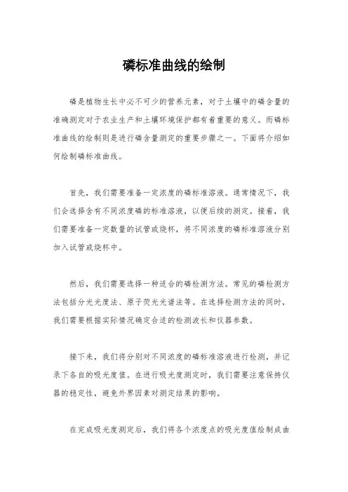 磷标准曲线的绘制