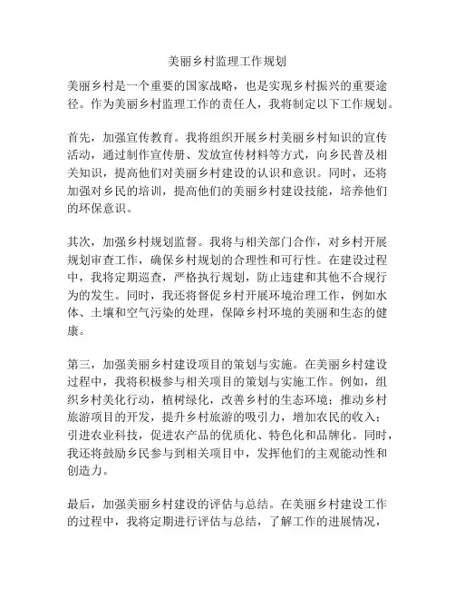 美丽乡村监理工作规划