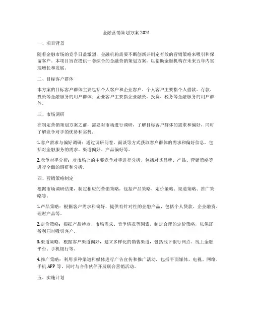 金融营销策划方案2024