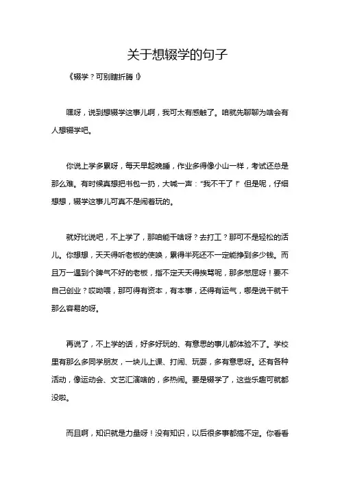关于想辍学的句子