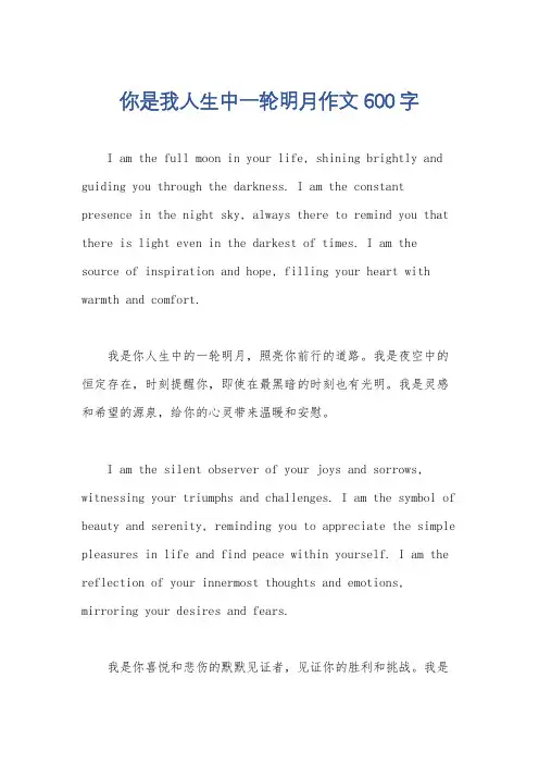 你是我人生中一轮明月作文600字