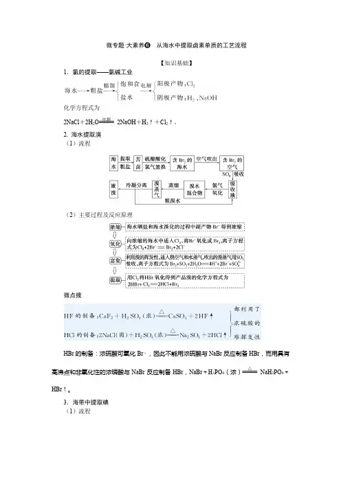 化学教案(通用版)专题6从海水中提取卤素单质的工艺流程
