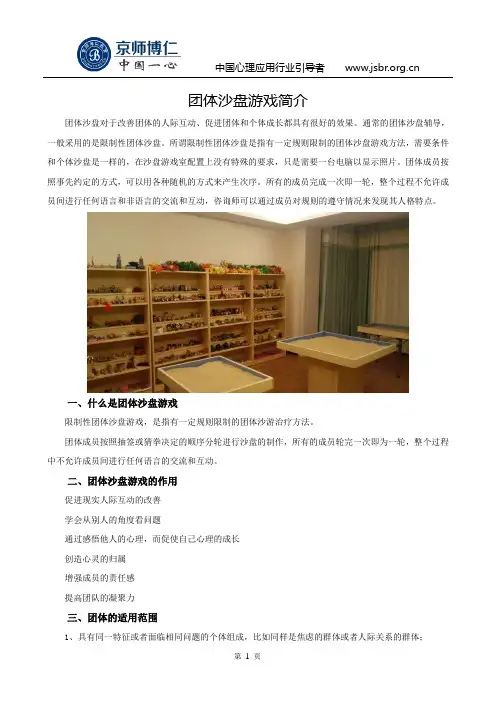 团体沙盘游戏简介
