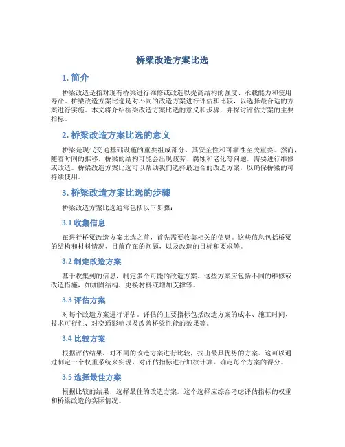 桥梁改造方案比选