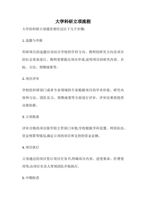 大学科研立项流程