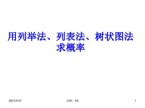 列举法、列表法、画树状图法求概率