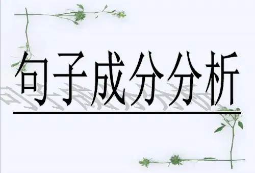 句子成分划分