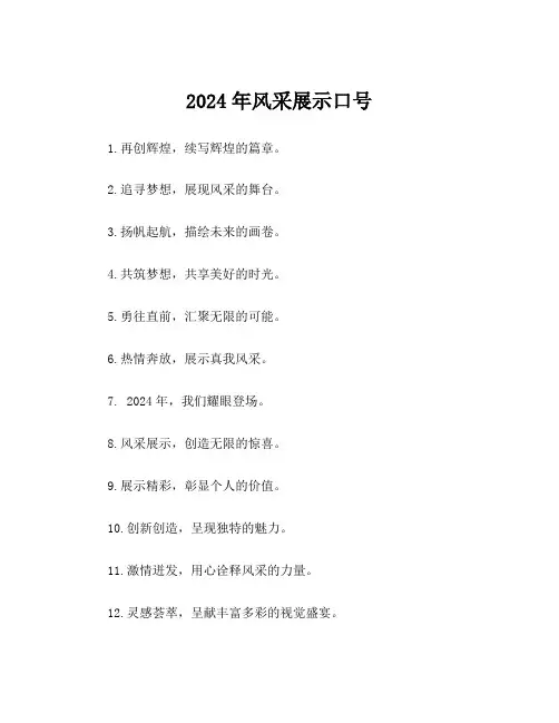 2024年风采展示口号