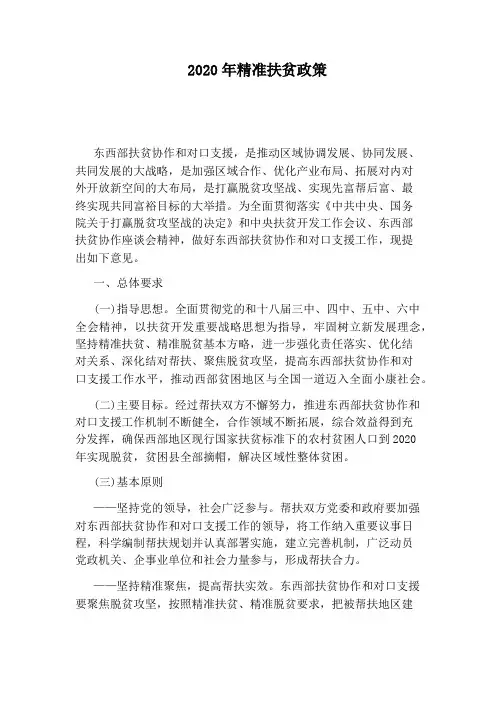 2020年精准扶贫政策
