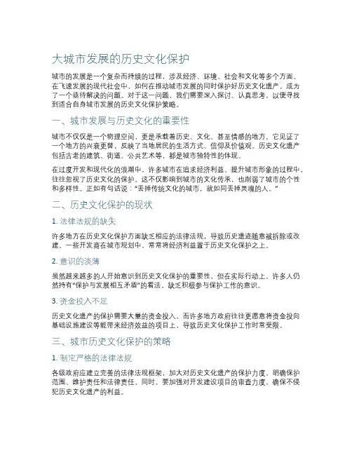 城市发展的历史文化保护