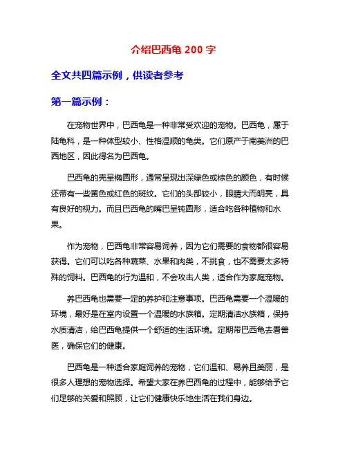 介绍巴西龟200字
