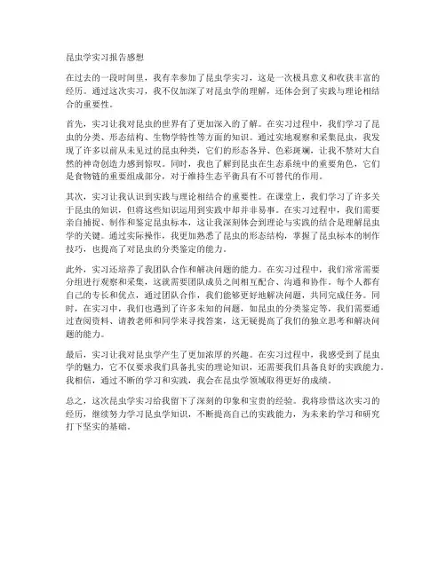 昆虫学实习报告感想