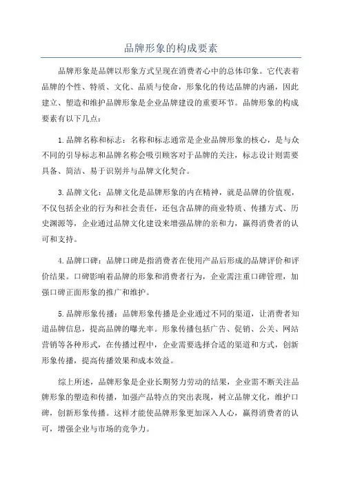 品牌形象的构成要素