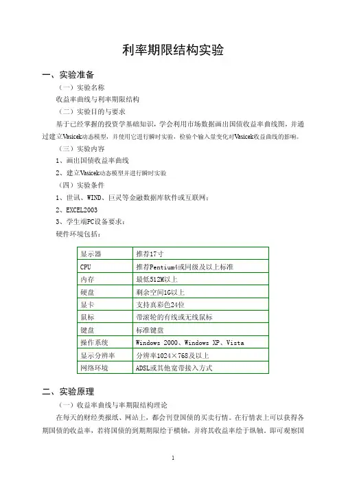 利率期限结构实验