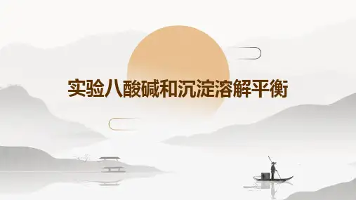 实验八酸碱和沉淀溶解平衡