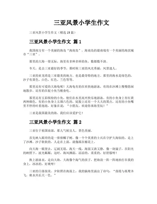 三亚风景小学生作文