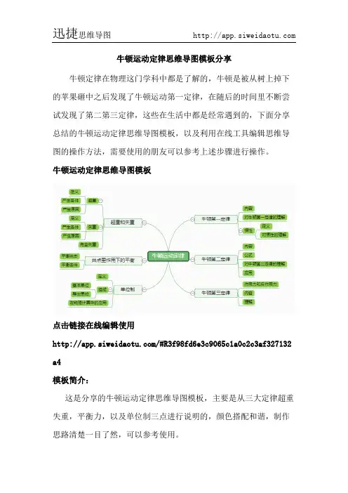 牛顿运动定律思维导图模板分享--迅捷思维导图