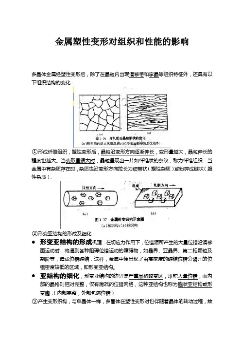 金属塑性变形对组织和性能的影响