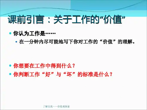 了解自我价值观探索课件