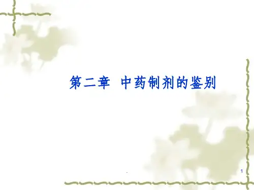 中药制剂的鉴别技术PPT课件