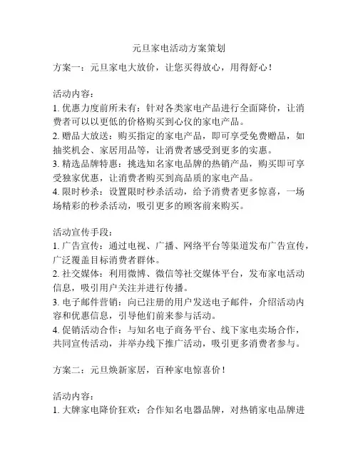 元旦家电活动方案策划