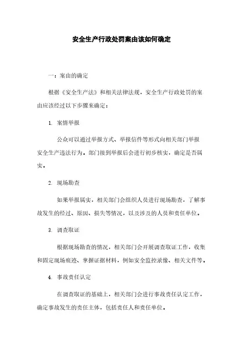 安全生产行政处罚案由该如何确定