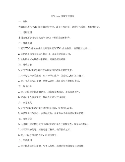 废气vocs排放管理制度