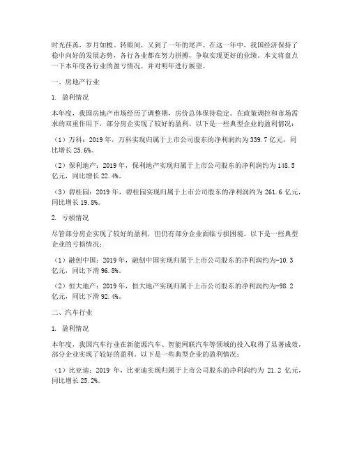 年终盘点盈亏