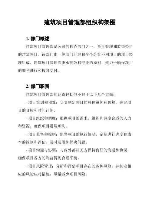 建筑项目管理部组织构架图
