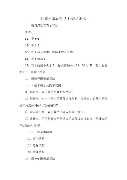 计算机算法的5种表达形式