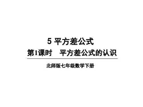 北师大版数学七年级下册课件：1.平方差公式的认识